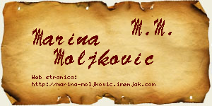 Marina Moljković vizit kartica